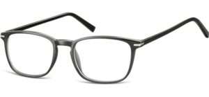 Schwarz glänzende Brille mit eingebauten Silber-Akzent an der Backe
